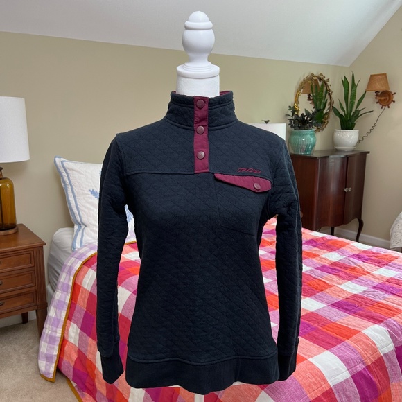 Women's Spyder Long Sleeve Black / Purple Pullover Sweater Size Small / Medium - Picture 2 of 16